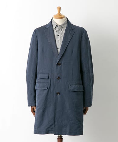 L/C Twill Chesterfield Coat FSCJP-1409001: Blue L/C Twill Chesterfield Coat FSCJP-1409001: Blue
