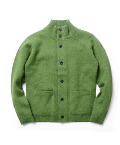 Urban Research Doors Shaggy Dog Wool Mock-neck Cardigan DM9-3011: Lime