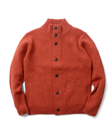 Urban Research Doors Shaggy Dog Wool Mock-neck Cardigan DM9-3011: Orange