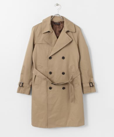 Chino Cloth Trench Coat DR52-17Y037: Beige Chino Cloth Trench Coat DR52-17Y037: Beige