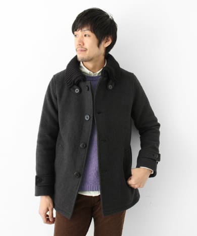 Urban Research Doors Wool Mosser Donkey Coat DM9-5011: Charcoal Urban Research Doors Wool Mosser Donkey Coat DM9-5011: Charcoal