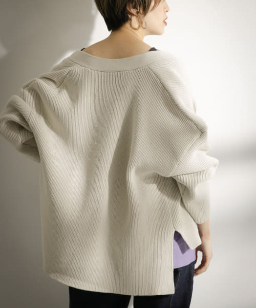 BACKロングニットカーディガン