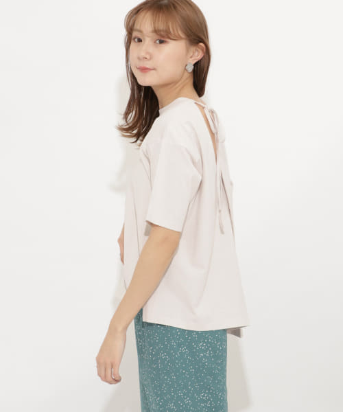 バックシャンクルーネックTシャツ(半袖)