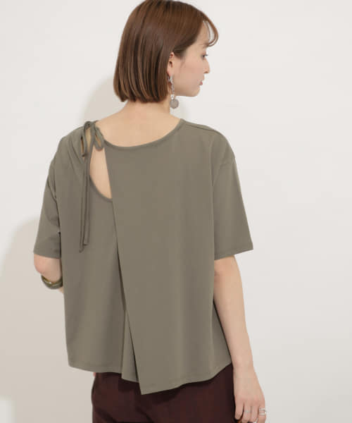 バックシャンクルーネックTシャツ(半袖)