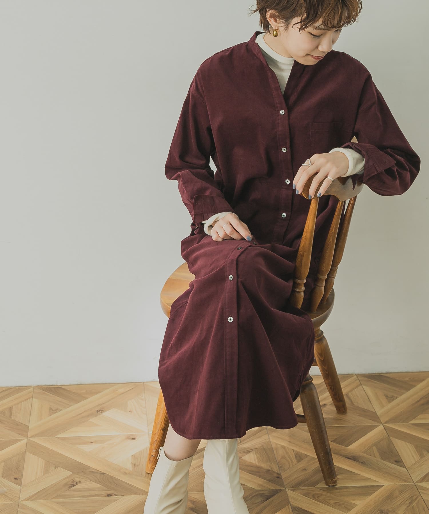 コーデュロイバンドカラーワンピース Ur07 26f002 Urban Research公式ファッション通販