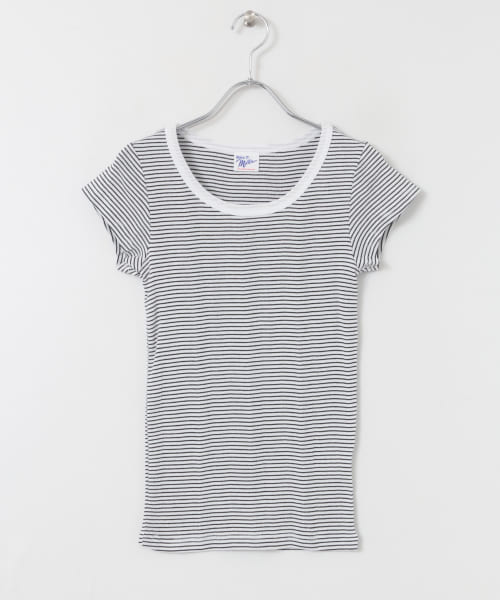 Miller　パネルリブ半袖ボーダーTシャツ