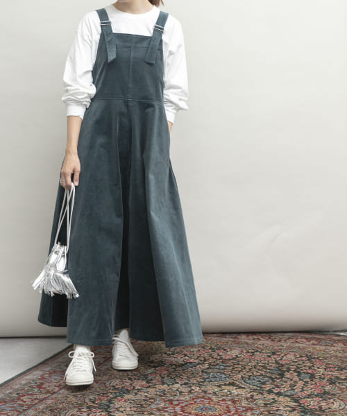 【1サイズ/低身長向けも展開】裾ボリュームジャンパースカート
