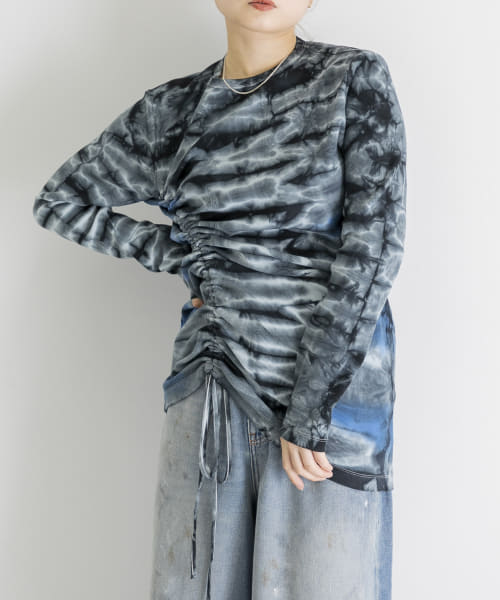 iI　tie dye gather Long sleeve