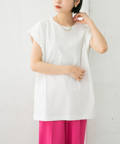 ショルダータックフレンチスリーブTシャツ