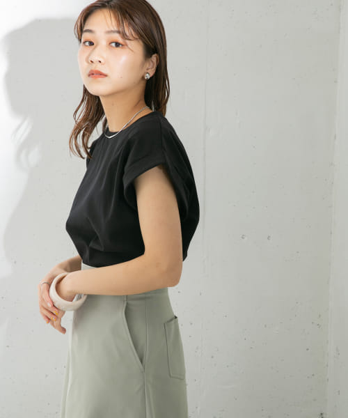 ショルダータックフレンチスリーブTシャツ