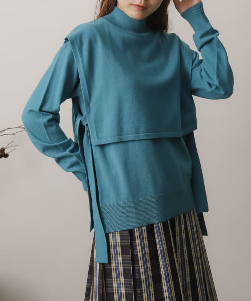 ストレッチレイヤードセーター