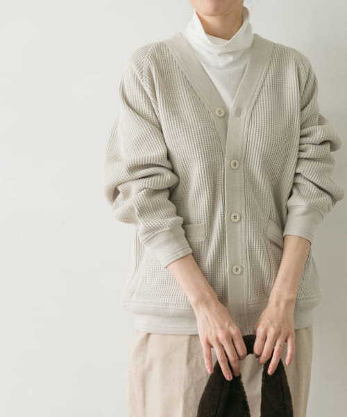 『XLサイズ/WEB限定』『UR TECH』ワッフルVネックカーディガン