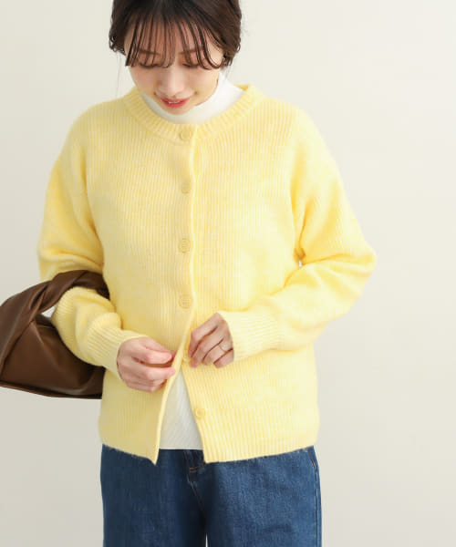 畦編ファンシーカラーカーディガン