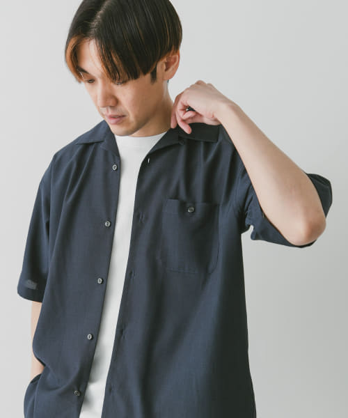 『接触冷感』『吸水速乾』『セットアップ対応』ドライタッチオープンカラーシャツ
