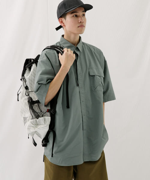 『速乾』『撥水』『別注』BURLAP OUTFITTER×EKAL　サプレックスナイロンS/Sシャツ