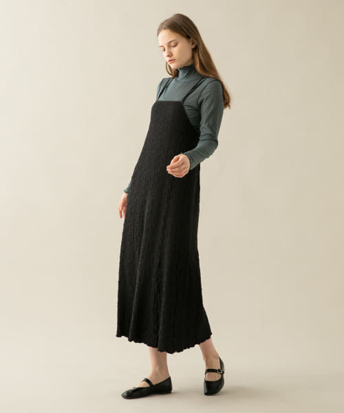 シアーリブハイネックトップ