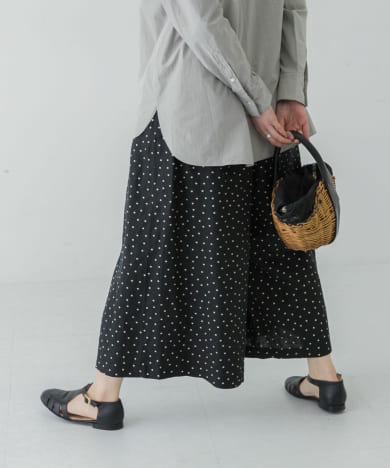リネンドットワイドパンツ