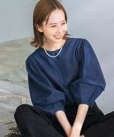 『一部別注カラー』BLANC×ROSSO　パフスリーブプルオーバー