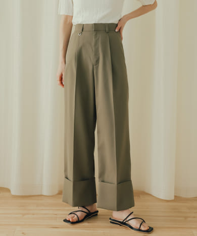 センタープレスダブルワイドパンツ