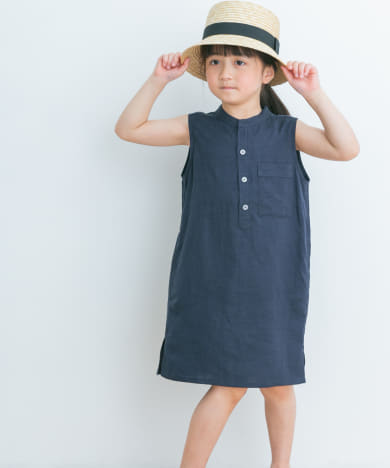 リネンレーヨンノースリーブワンピース(KIDS)