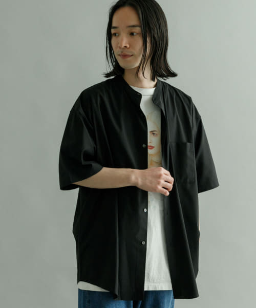 『吸水速乾/接触冷感/UVカット』DryCoolバンドオーバーショートスリーブシャツ