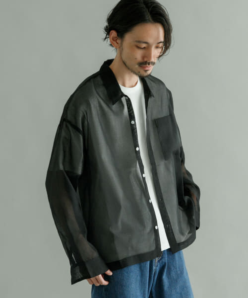 URBAN RESEARCH iD　ソフトオーガンジーシアーシャツ