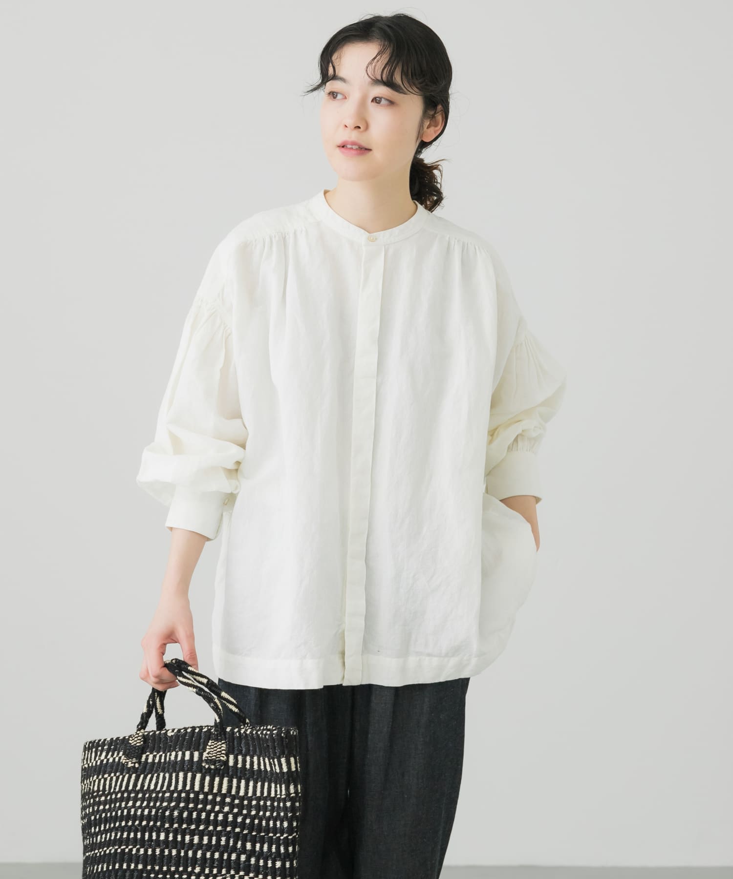 コットンリネンギャザーブラウス[GA35-23M013]｜URBAN RESEARCH公式 