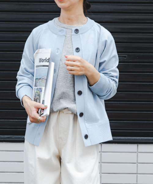 『一部WEB限定カラー』『洗濯可』FORK&SPOON　ウーステッドヤーンニットカーディガン