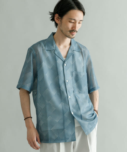 ランダムドットショートスリーブメッシュシャツ