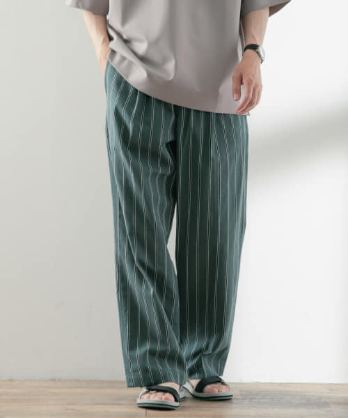 [ITEMS][コットンリネン ストライプパンツ]
