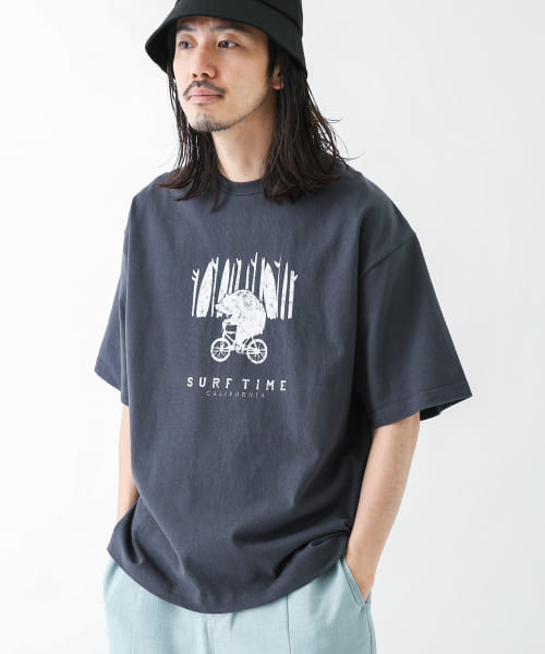 ベアーモチーフグラフィックTシャツ