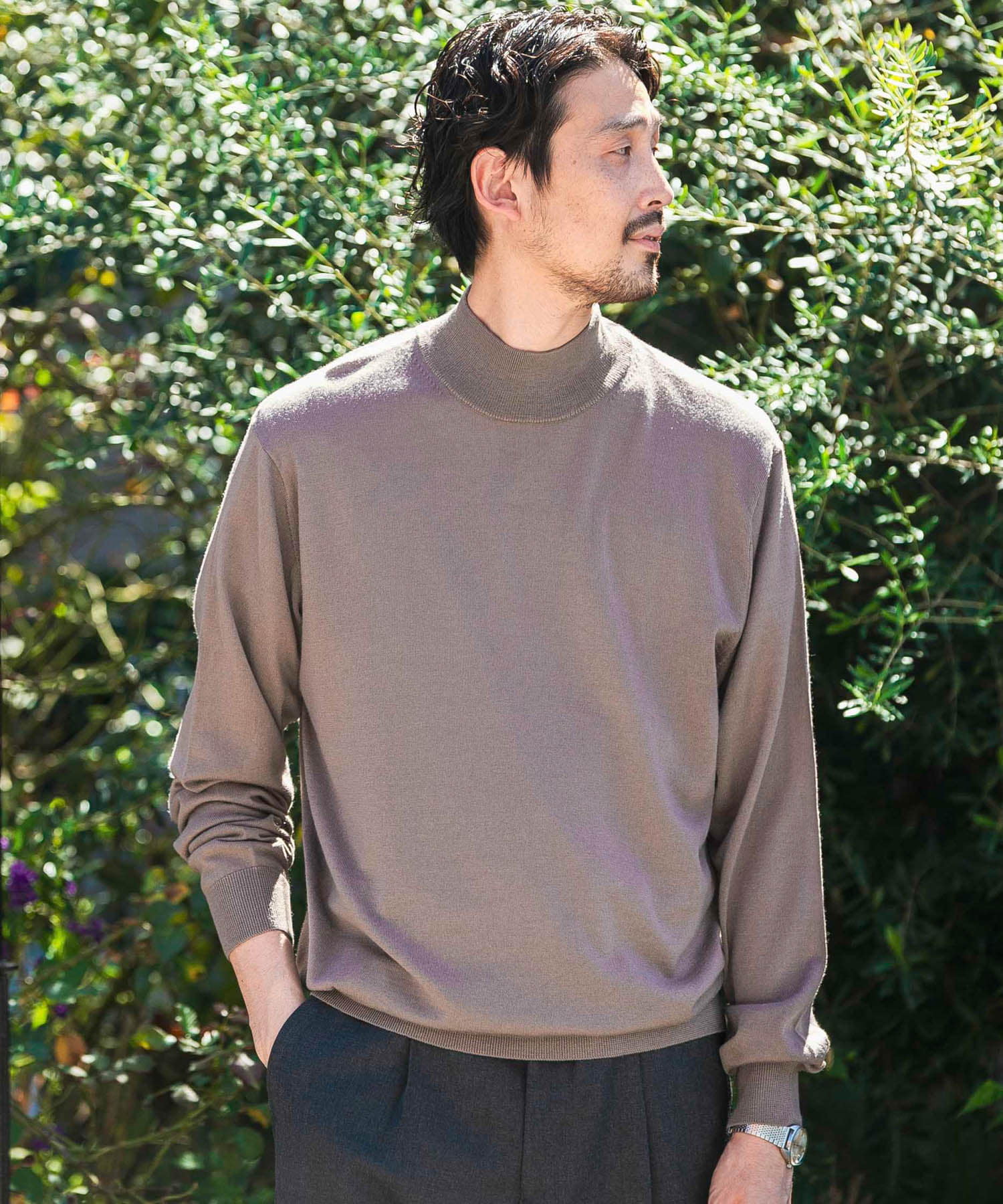 LIFE STYLE TAILOR マシンウォッシャブルハイゲージモックニット[DT37 LIFE STYLE TAILOR マシンウォッシャブルハイゲージモックニット[DT37
