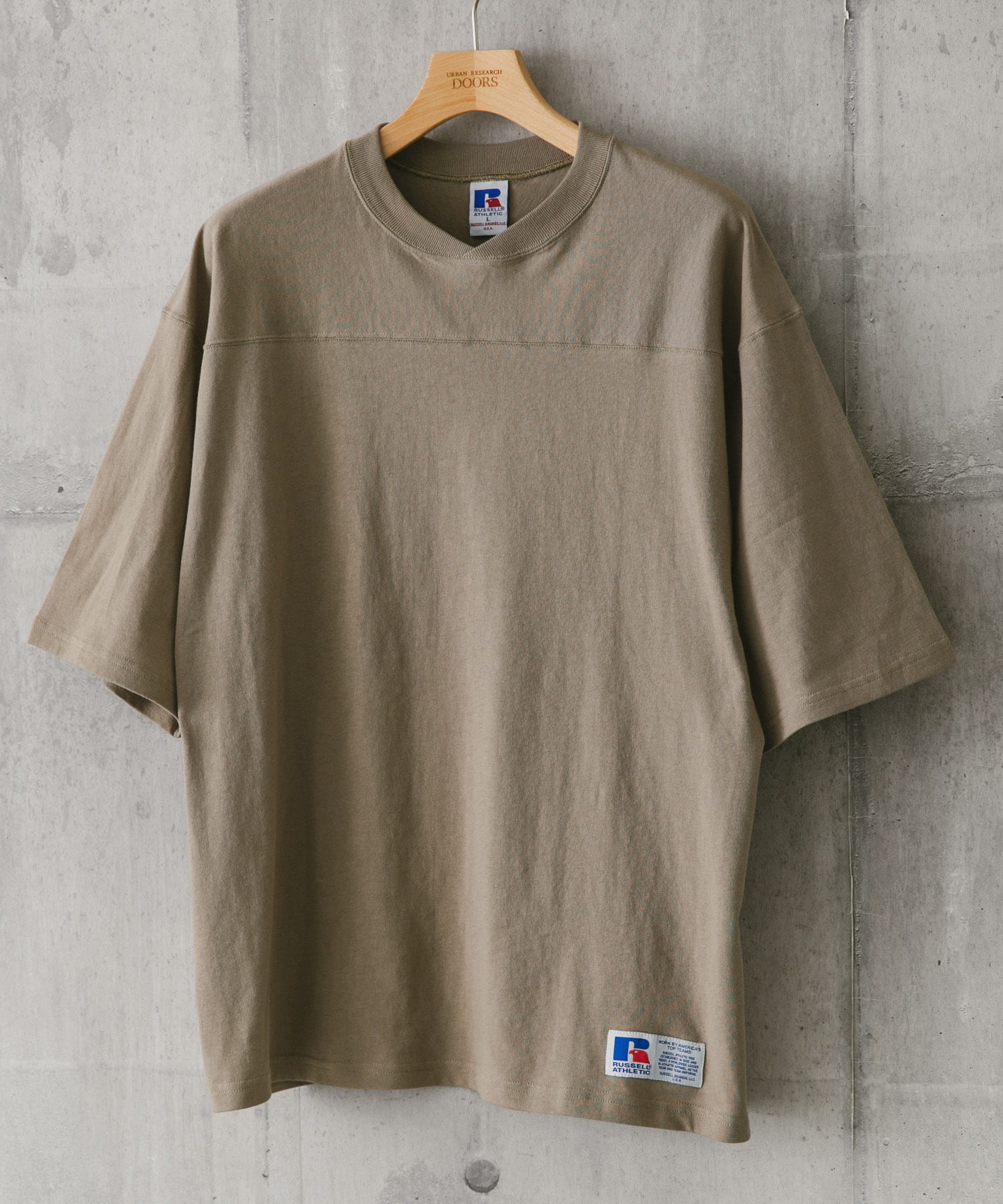 【GREIGE】『別注』RUSSELL ATHLETIC*DOORS FOOTBALL H/S T-SHIRTS