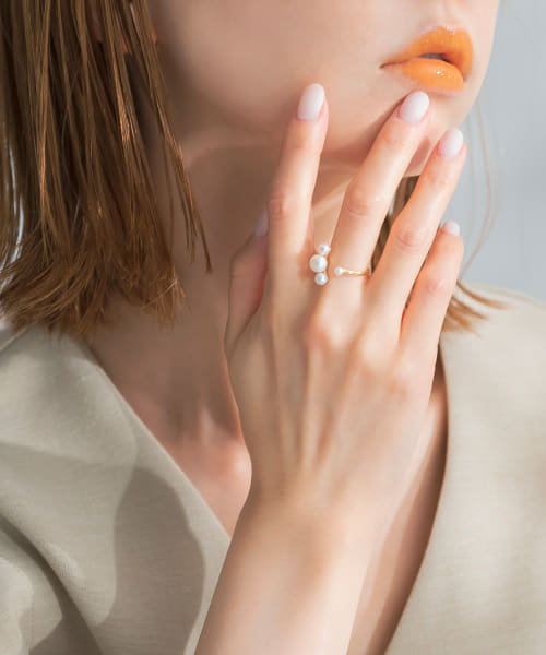 Favorible　Asymmetry pearl ring
