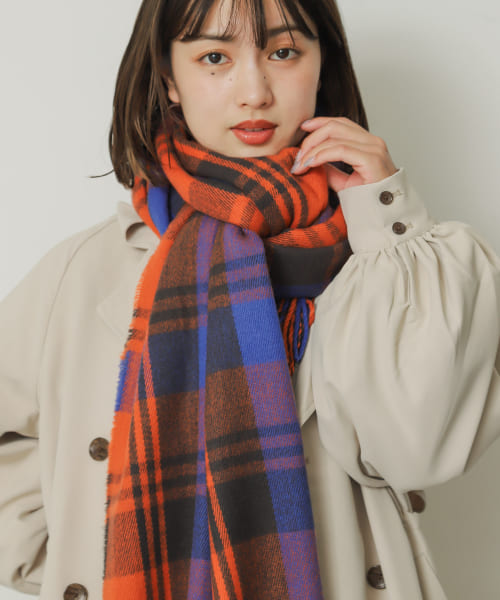 『堀田真由さん着用』『ユニセックス』チェック大判ストール