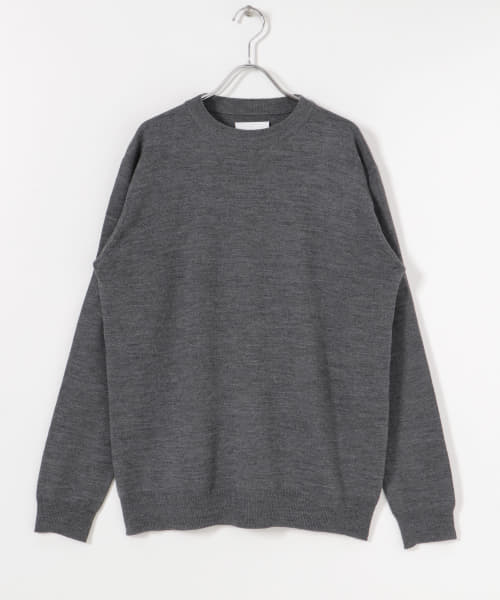 WASHABLEウール クルーネックニット