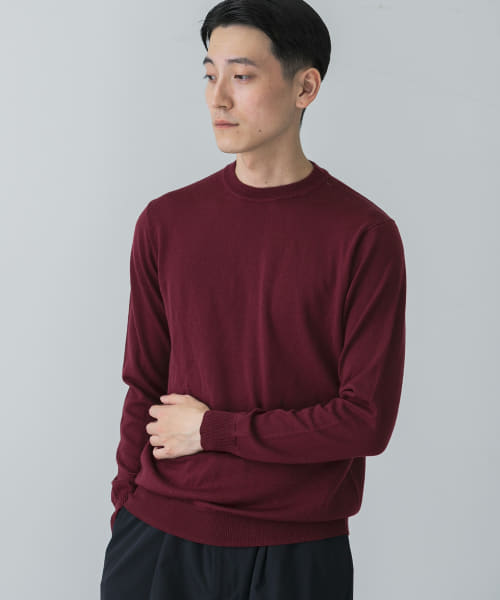 WASHABLEウール クルーネックニット