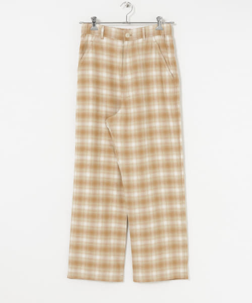 SEVEN BY SEVEN　OMBRE CHECK EASY TROUSERS