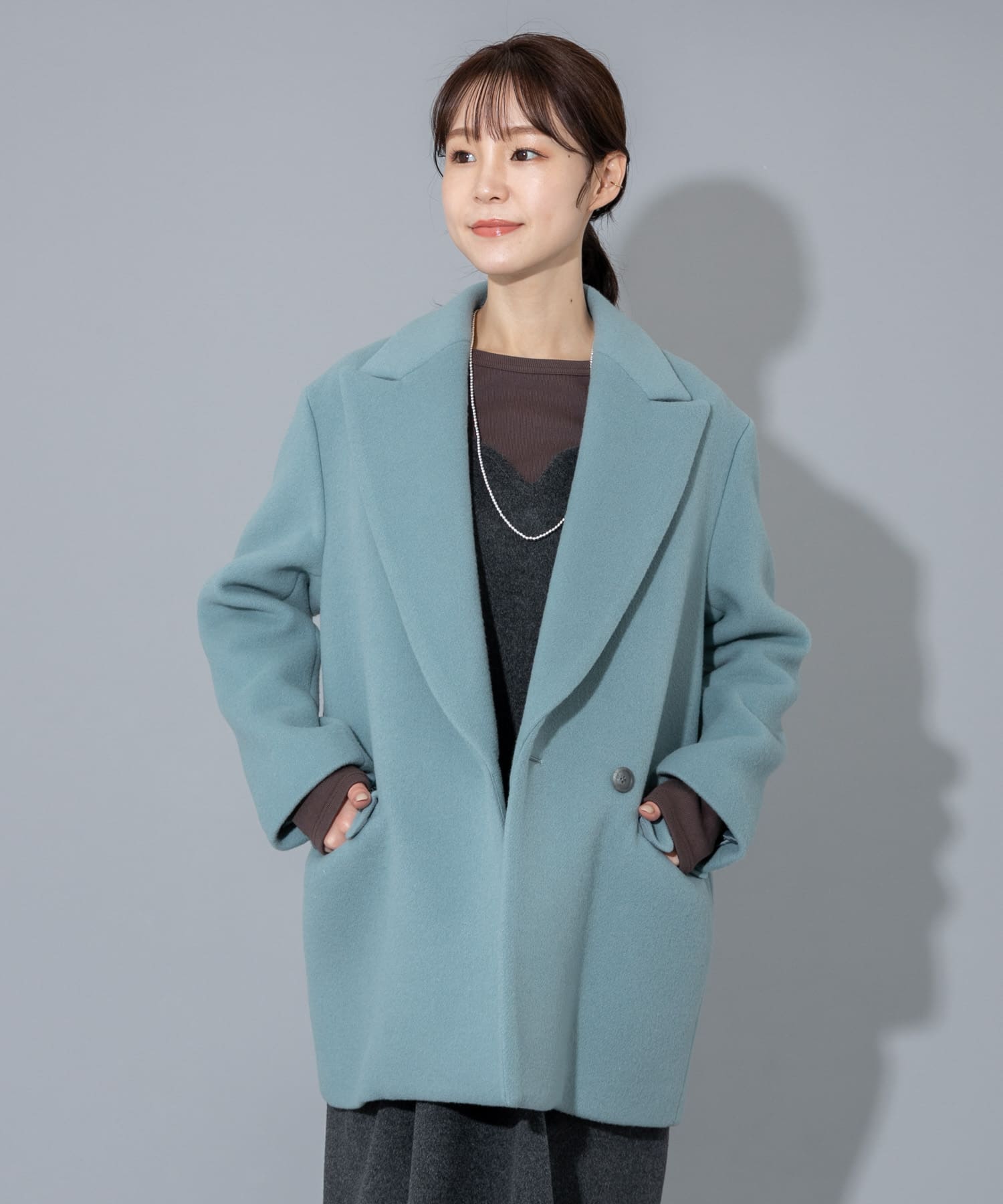 Audrey and John Wad ピークドショートコート[AJ-H9212-ML24nc]｜URBAN