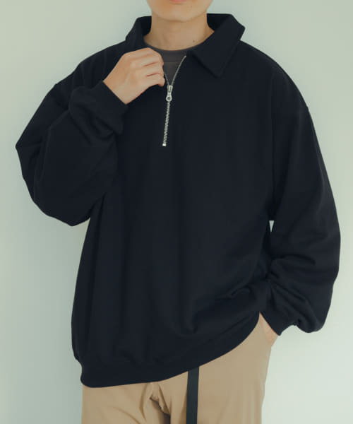 [ITEMS][ハーフジップ スウェットプルオーバー]