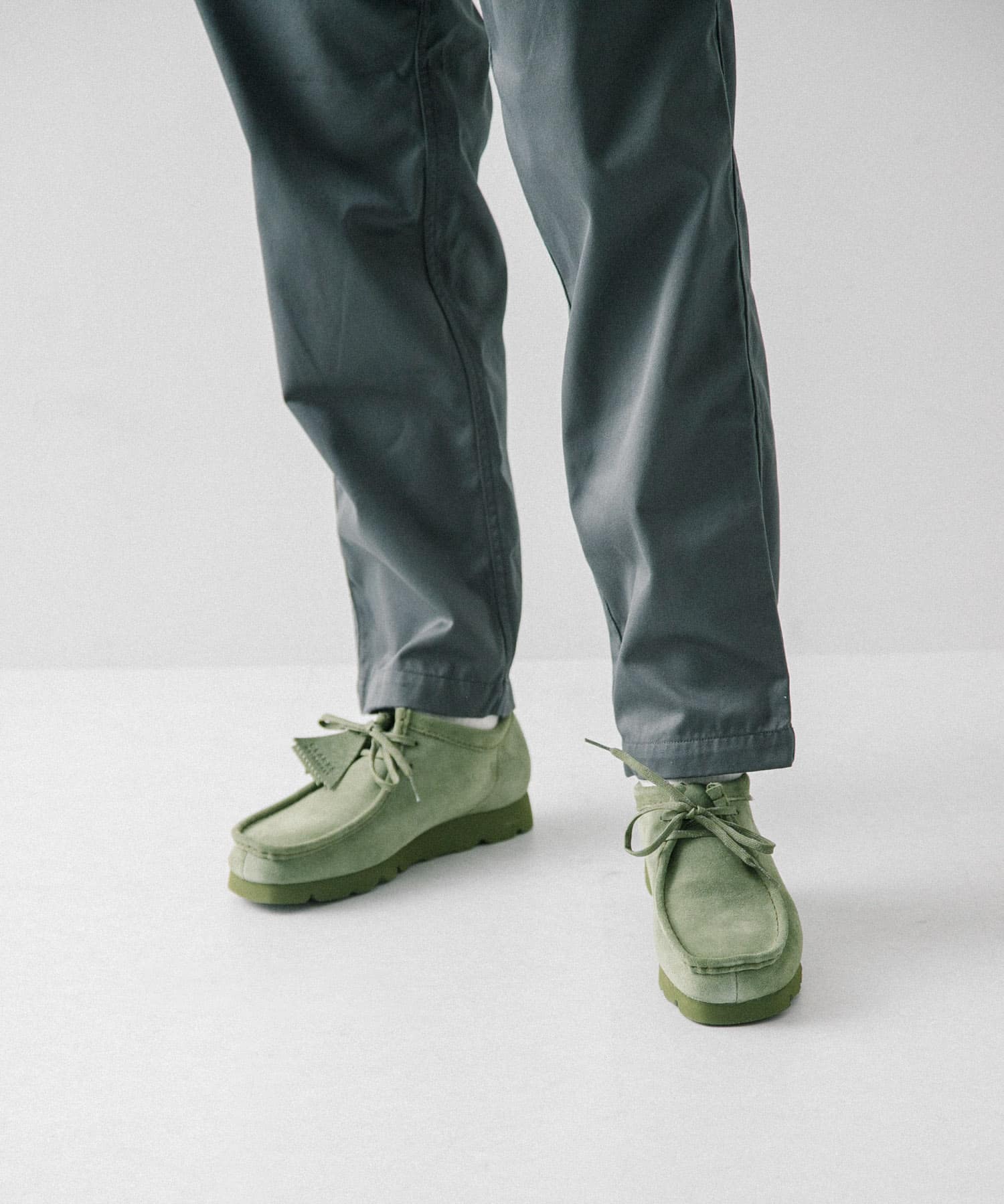 Clarks wallabee deals cactus green