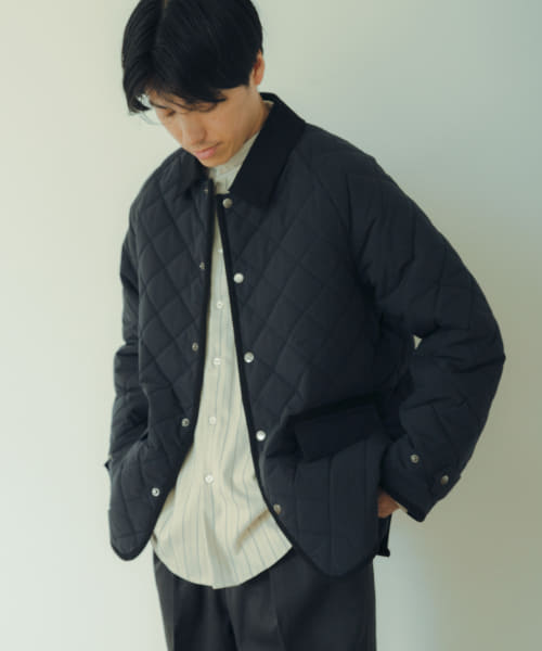 衿コーデュロイ 中綿キルティングジャケット