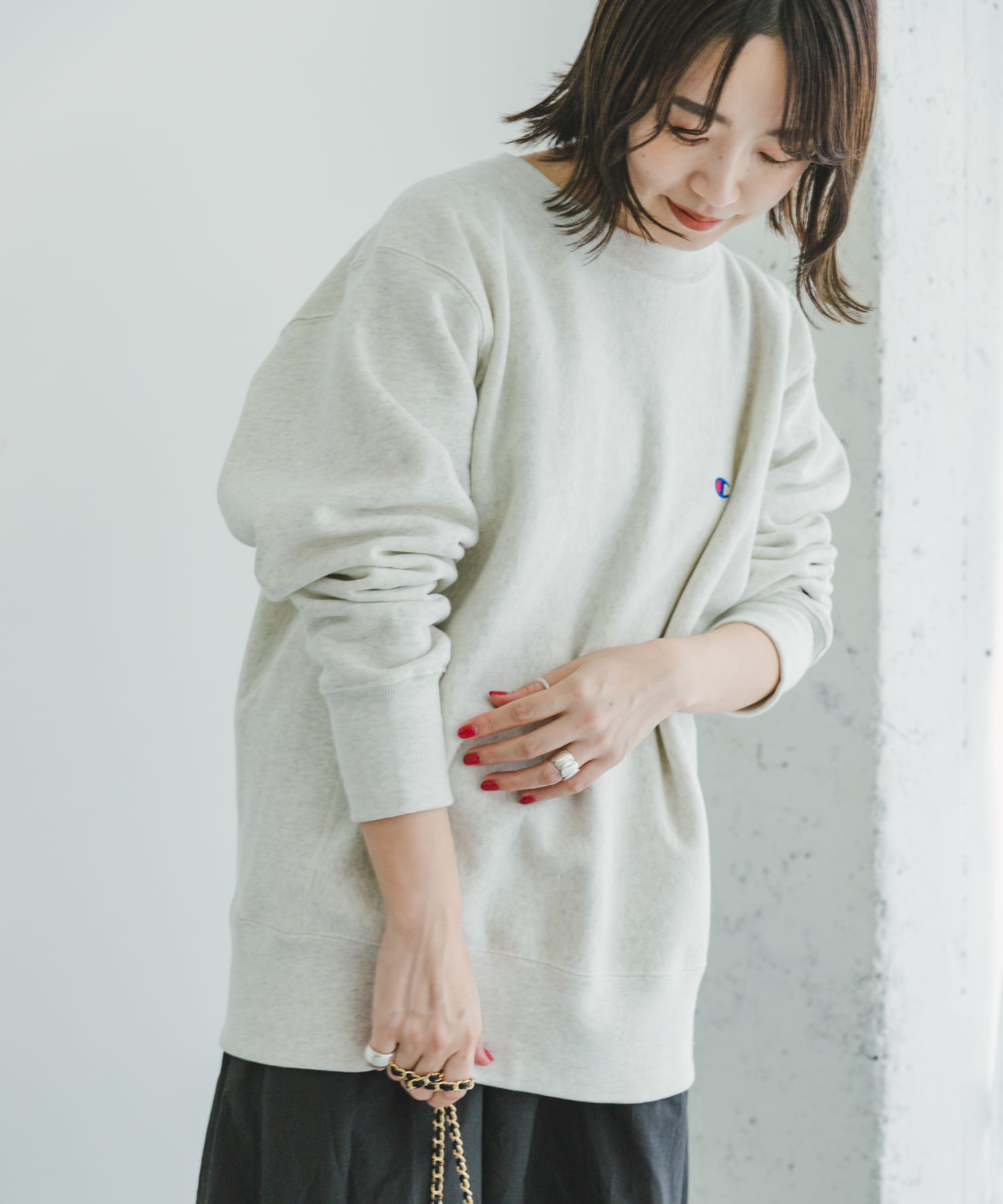 Champion sports trim on sale crew neck sweatshirt