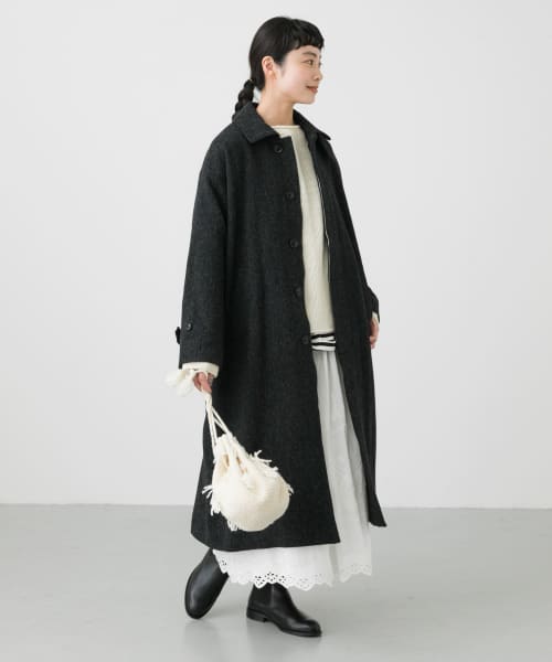 『2サイズ/WEB限定』『ユニセックス』ウールヘリンボンバルマカーンコート