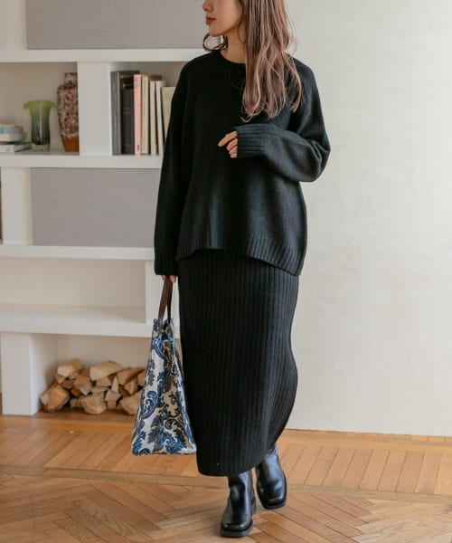 『WEB限定』トップス×スカートニットセットアップ