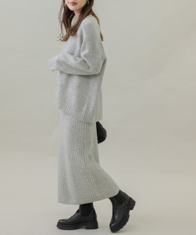 『WEB限定』トップス×スカートニットセットアップ