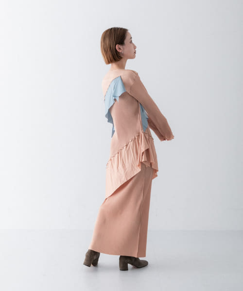 kotohayokozawa　wave long sleeve dress