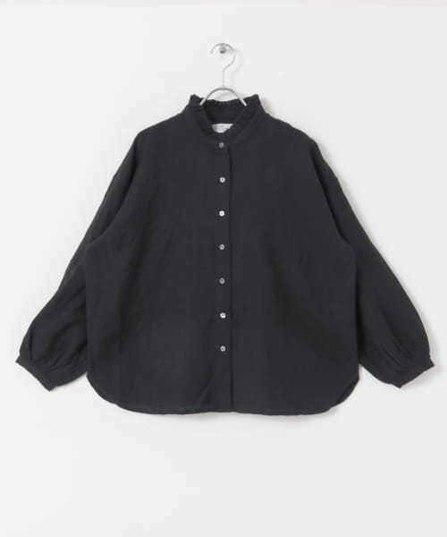 SOIL　WOOL LINEN FRILL COLLAR SHIRTS