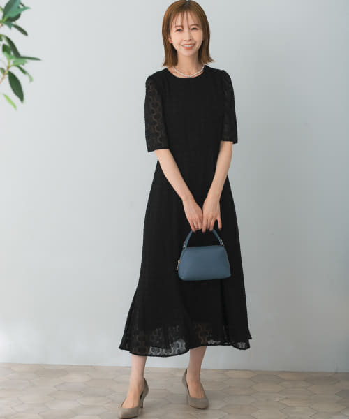 Chaco×ROSSO　カットジャガードドレス