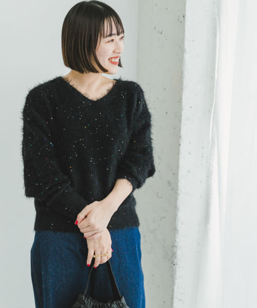 [ITEMS][スパンコールVネックニット]